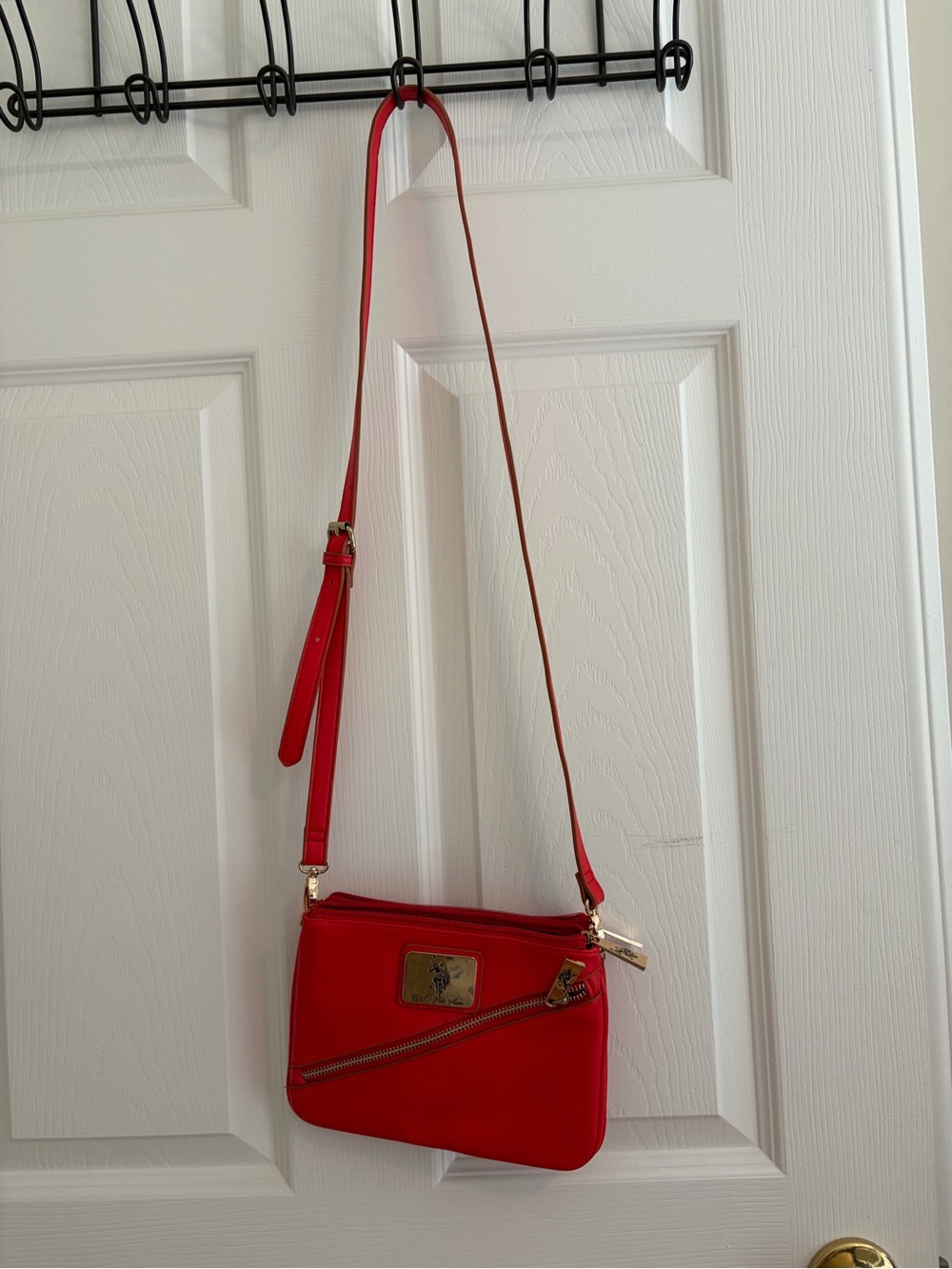 Polo by Ralph Lauren Red Crossbody Bag with Gold Hardware